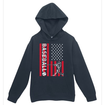 USA Flag Batter Baseball Player American Sport Baseball Urban Pullover Hoodie