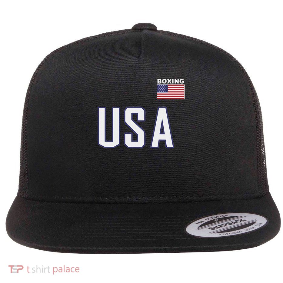 Usa Flag Boxing Cool Boxer Training Equipment Men Women Flat Bill Trucker Hat