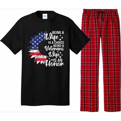 Us Flag Being A Veterans Wife Is An Honor Patriotic Veterans Day Gift Pajama Set