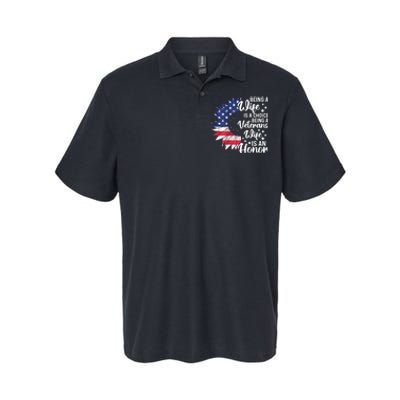 Us Flag Being A Veterans Wife Is An Honor Patriotic Veterans Day Gift Softstyle Adult Sport Polo