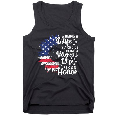 Us Flag Being A Veterans Wife Is An Honor Patriotic Veterans Day Gift Tank Top