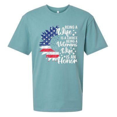 Us Flag Being A Veterans Wife Is An Honor Patriotic Veterans Day Gift Sueded Cloud Jersey T-Shirt