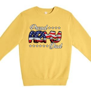 Us Flag Bold Proud Army Dad Gift Premium Crewneck Sweatshirt