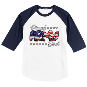 Us Flag Bold Proud Army Dad Gift Baseball Sleeve Shirt