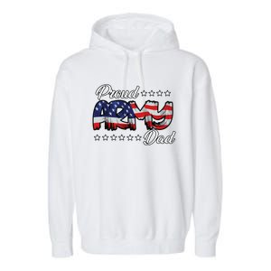 Us Flag Bold Proud Army Dad Gift Garment-Dyed Fleece Hoodie