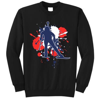 USA Flag Biathlonist American Biathlon Sweatshirt