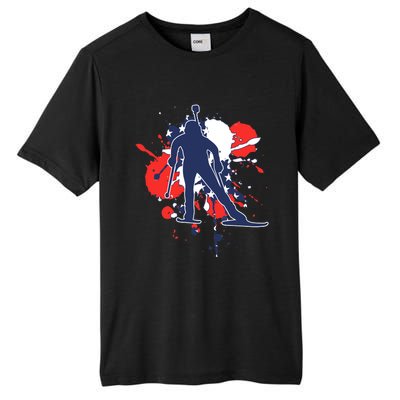 USA Flag Biathlonist American Biathlon Tall Fusion ChromaSoft Performance T-Shirt