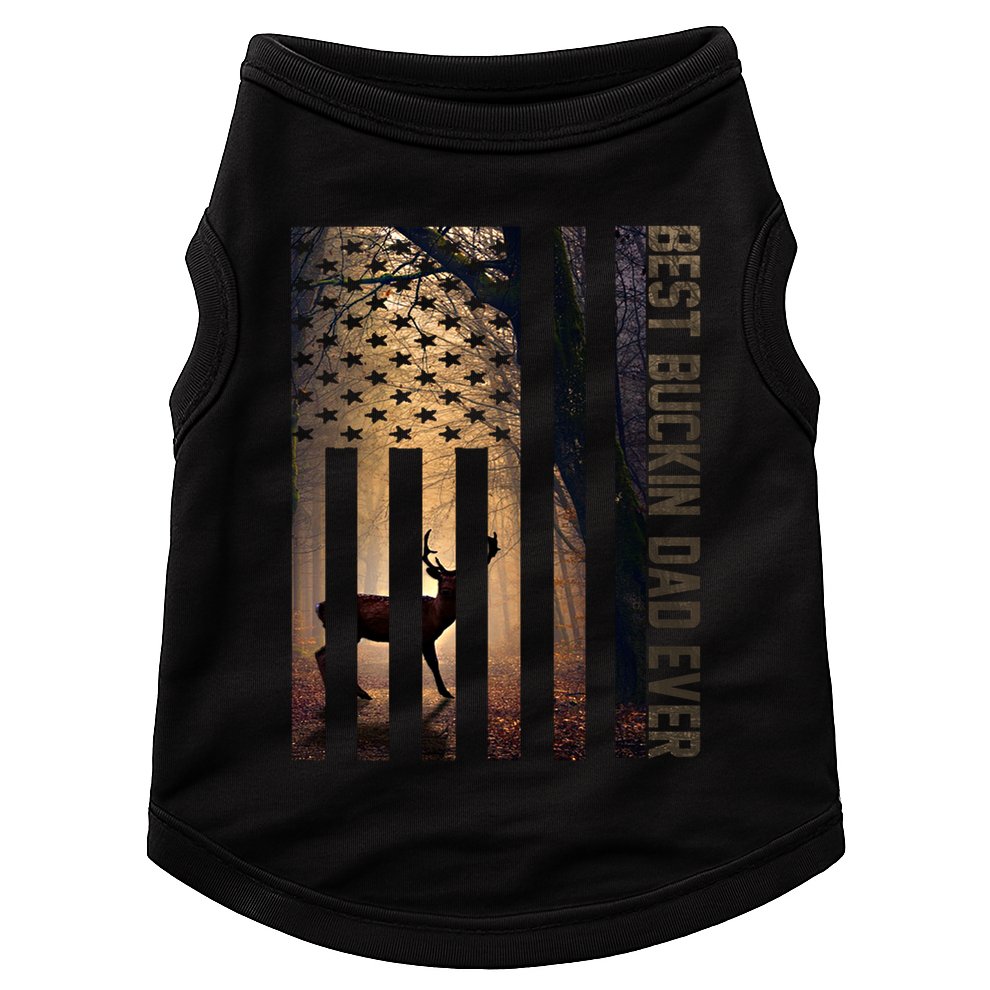 Usa Flag Best Buckin Dad Ever Deer Hunting Fathers Day Gift Meaningful Gift Doggie Tank