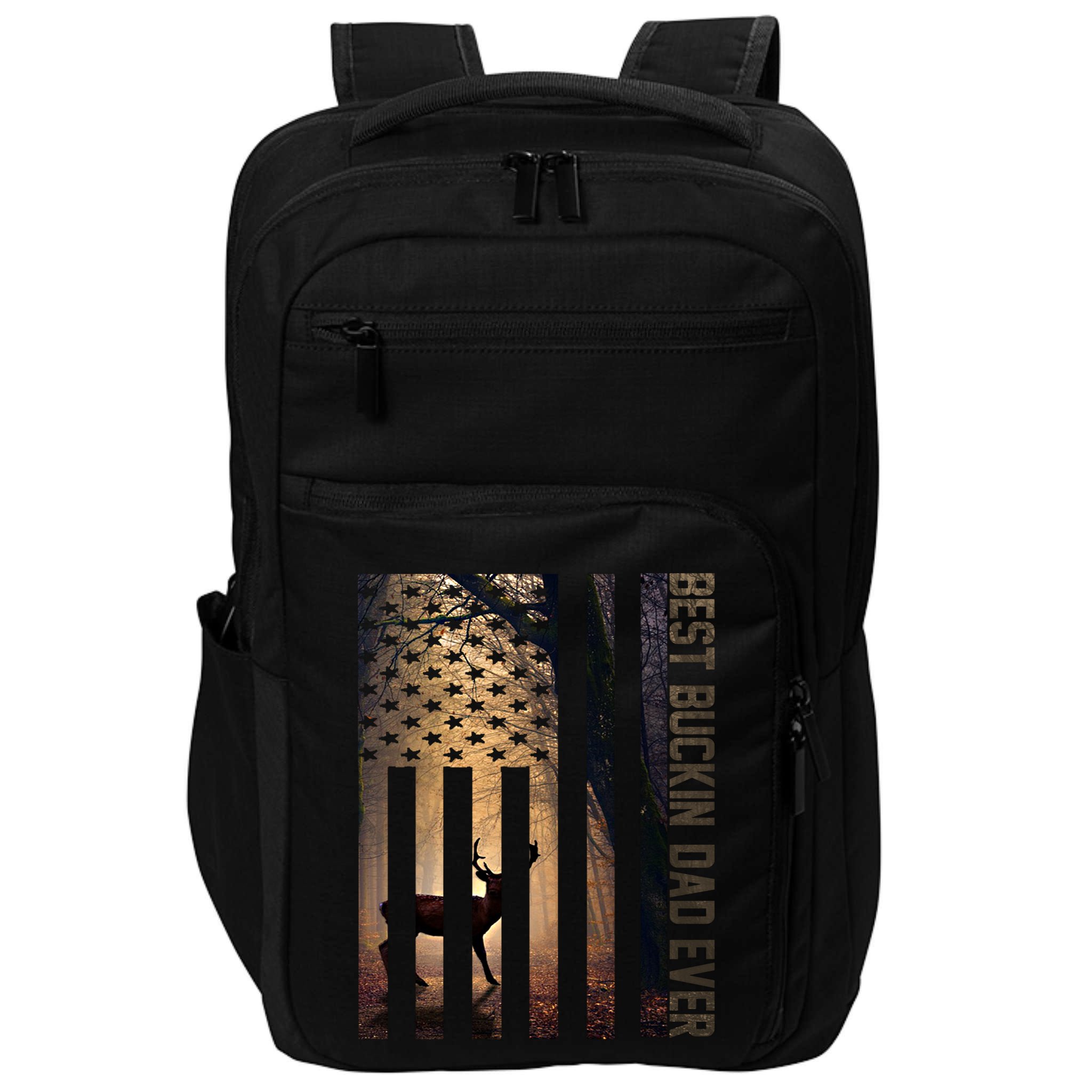 Usa Flag Best Buckin Dad Ever Deer Hunting Fathers Day Gift Meaningful Gift Impact Tech Backpack