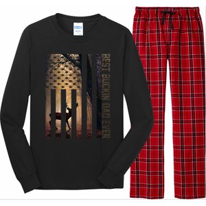 Usa Flag Best Buckin Dad Ever Deer Hunting Fathers Day Gift Meaningful Gift Long Sleeve Pajama Set