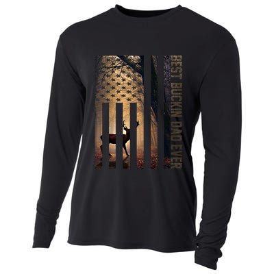 Usa Flag Best Buckin Dad Ever Deer Hunting Fathers Day Gift Meaningful Gift Cooling Performance Long Sleeve Crew