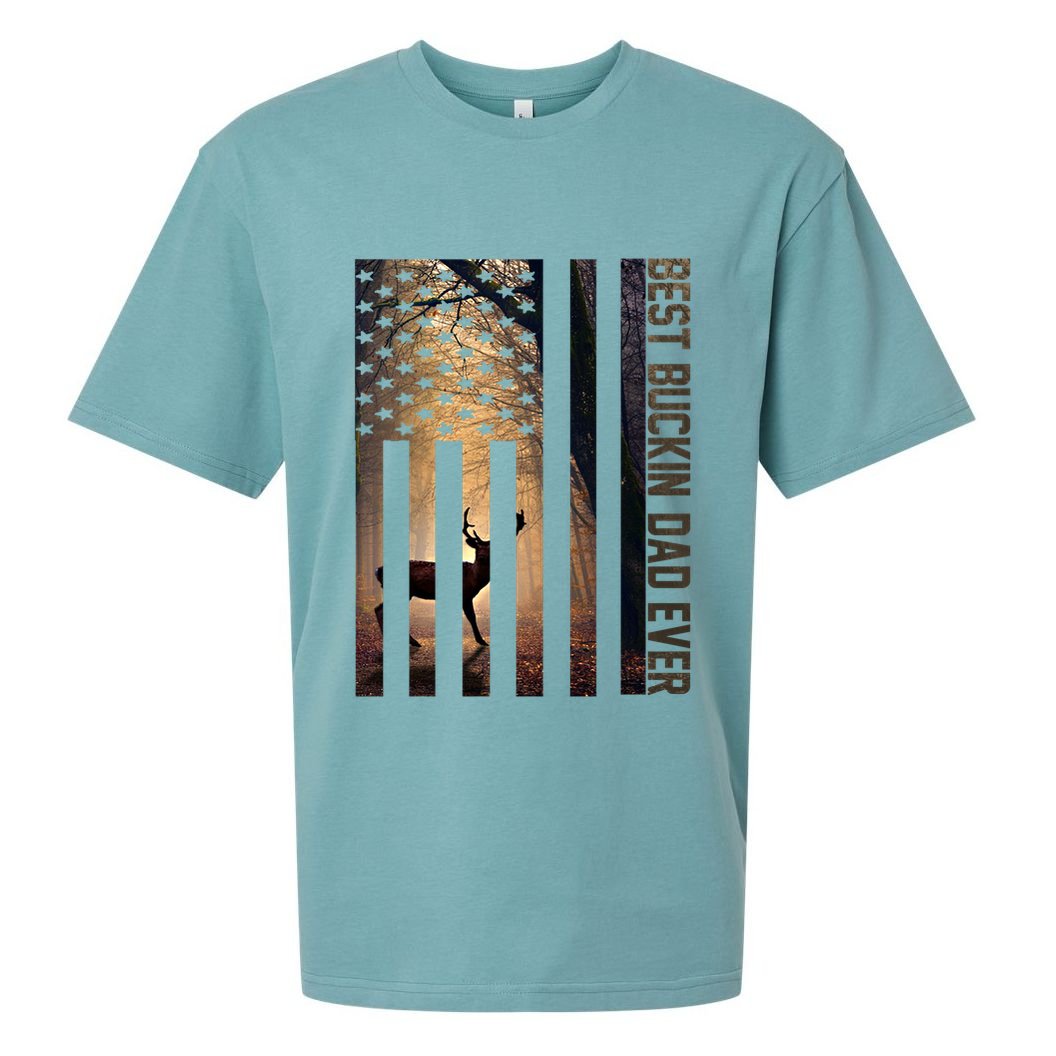 Usa Flag Best Buckin Dad Ever Deer Hunting Fathers Day Gift Meaningful Gift Sueded Cloud Jersey T-Shirt