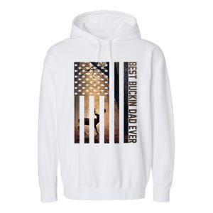 Usa Flag Best Buckin Dad Ever Deer Hunting Fathers Day Gift Meaningful Gift Garment-Dyed Fleece Hoodie