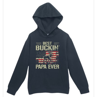 USA Flag Best Buckin' Papa Ever Deer Hunting Father's Day Urban Pullover Hoodie