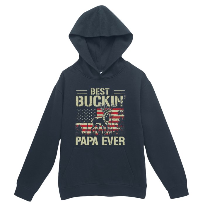 USA Flag Best Buckin' Papa Ever Deer Hunting Father's Day Urban Pullover Hoodie