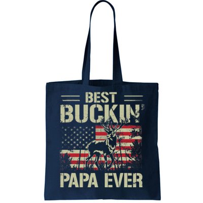 USA Flag Best Buckin' Papa Ever Deer Hunting Father's Day Tote Bag