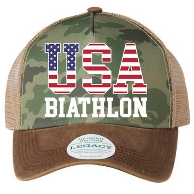 USA Flag Biathlonist American USA Biathlon Legacy Tie Dye Trucker Hat