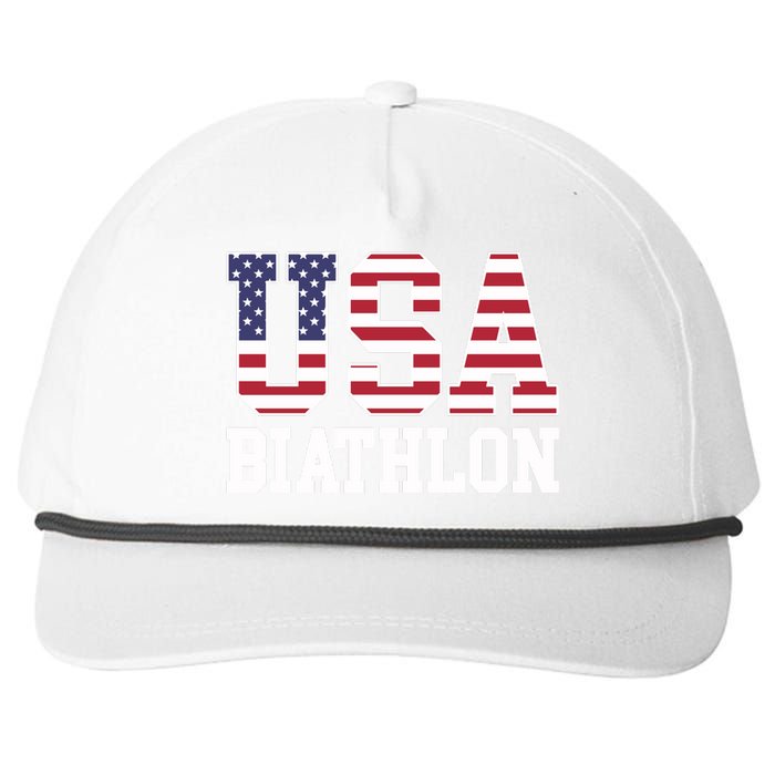 USA Flag Biathlonist American USA Biathlon Snapback Five-Panel Rope Hat