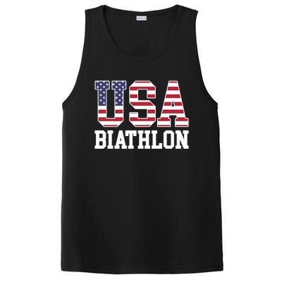 USA Flag Biathlonist American USA Biathlon PosiCharge Competitor Tank