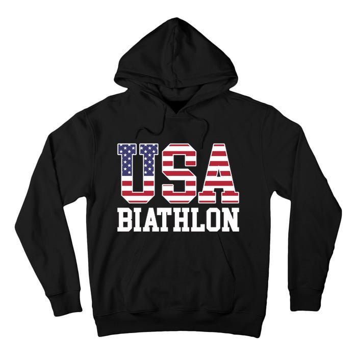 USA Flag Biathlonist American USA Biathlon Tall Hoodie