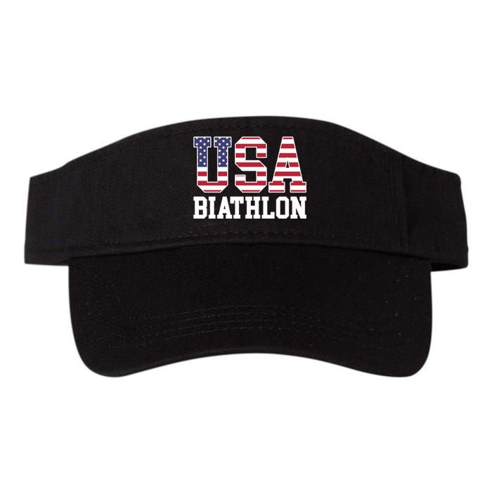 USA Flag Biathlonist American USA Biathlon Valucap Bio-Washed Visor