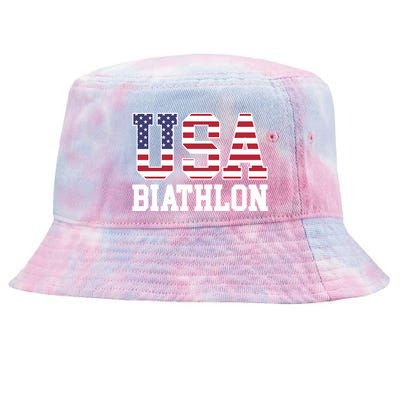 USA Flag Biathlonist American USA Biathlon Tie-Dyed Bucket Hat