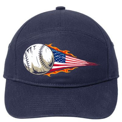 USA Flag Baseball Patriotic American Baseball Lover 7-Panel Snapback Hat