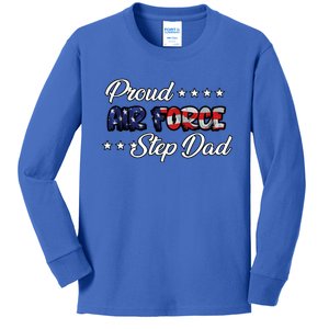 Us Flag Bold Proud Air Force Step Dad Gift Kids Long Sleeve Shirt