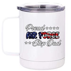 Us Flag Bold Proud Air Force Step Dad Gift 12 oz Stainless Steel Tumbler Cup