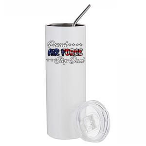 Us Flag Bold Proud Air Force Step Dad Gift Stainless Steel Tumbler