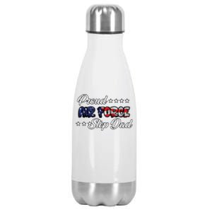 Us Flag Bold Proud Air Force Step Dad Gift Stainless Steel Insulated Water Bottle