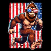 Usa Flag Bigfoot Running 4th Of July Backpack