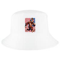 Usa Flag Bigfoot Running 4th Of July Cool Comfort Performance Bucket Hat
