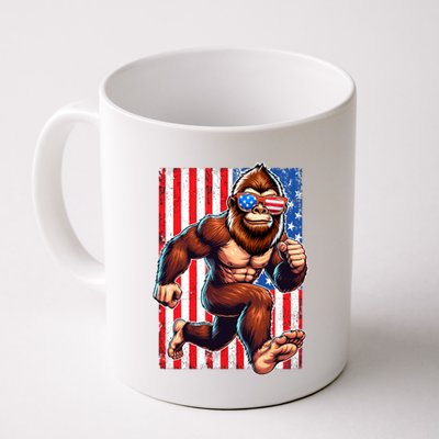 Usa Flag Bigfoot Running 4th Of July Mug