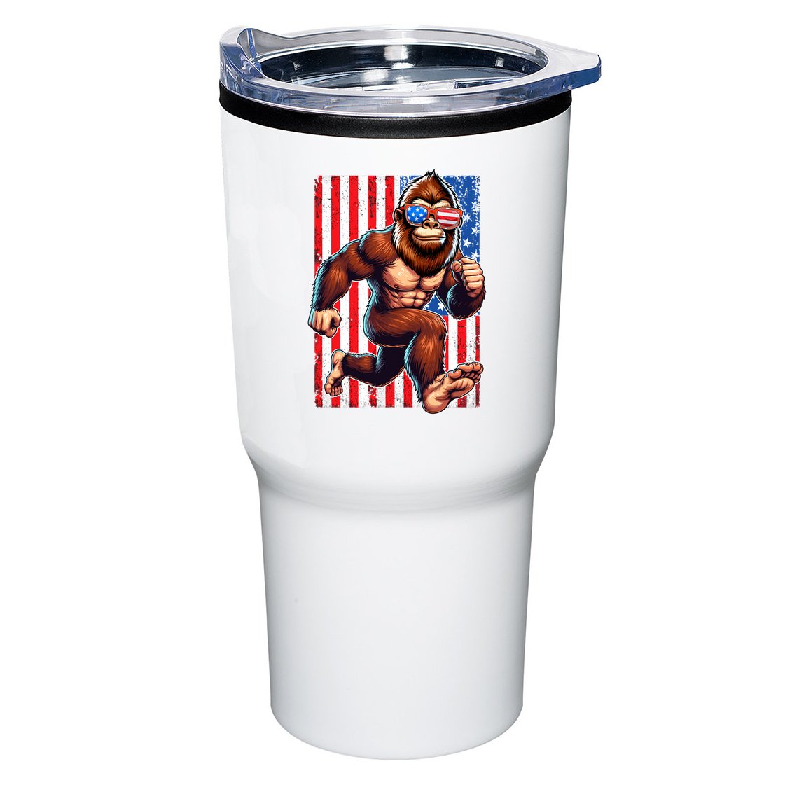 Usa Flag Bigfoot Running 4th Of July Tumbler