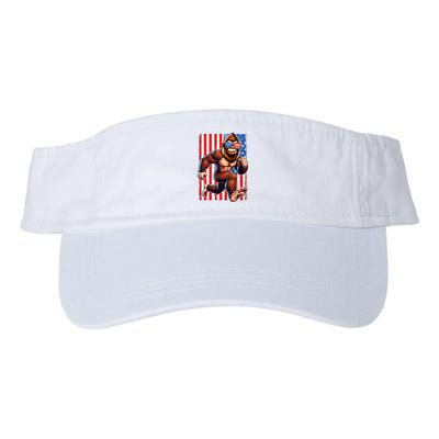Usa Flag Bigfoot Running 4th Of July Visor