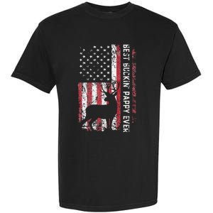 USA Flag Best Buckin Pappy Ever Deer Hunting Fathers Day Garment-Dyed Heavyweight T-Shirt