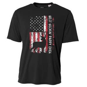 USA Flag Best Buckin Pappy Ever Deer Hunting Fathers Day Cooling Performance Crew T-Shirt