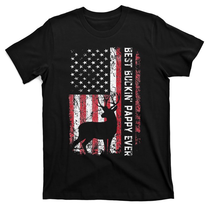 USA Flag Best Buckin Pappy Ever Deer Hunting Fathers Day T-Shirt