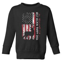 USA Flag Best Buckin Pappy Ever Deer Hunting Fathers Day Toddler Sweatshirt