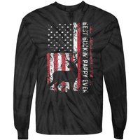 USA Flag Best Buckin Pappy Ever Deer Hunting Fathers Day Tie-Dye Long Sleeve Shirt