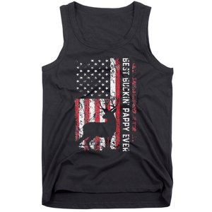 USA Flag Best Buckin Pappy Ever Deer Hunting Fathers Day Tank Top