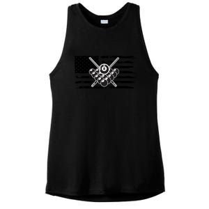 US Flag Billiards Pool Player Snooker Game Billiards Dad Gift For Mother's Day Ladies PosiCharge Tri-Blend Wicking Tank