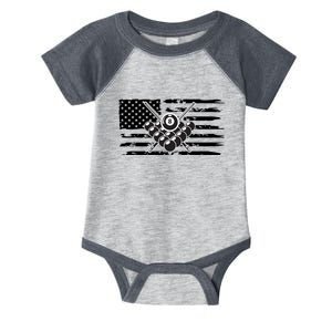 US Flag Billiards Pool Player Snooker Game Billiards Dad Gift For Mother's Day Infant Baby Jersey Bodysuit