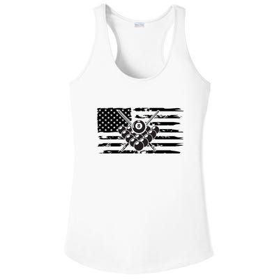 US Flag Billiards Pool Player Snooker Game Billiards Dad Gift For Mother's Day Ladies PosiCharge Competitor Racerback Tank