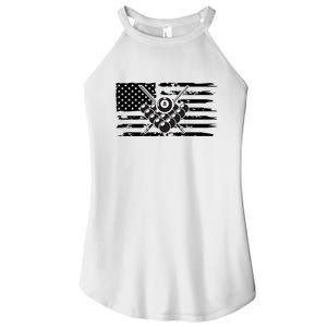 US Flag Billiards Pool Player Snooker Game Billiards Dad Gift For Mother's Day Women's Perfect Tri Rocker Tank