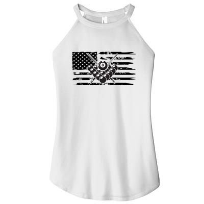 US Flag Billiards Pool Player Snooker Game Billiards Dad Gift For Mother's Day Women's Perfect Tri Rocker Tank