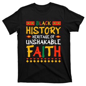 Unshakeable Faith Black History Month Tee African Christian T-Shirt