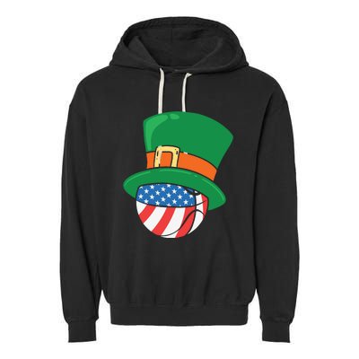 USA Flag Baseball Leprechaun Patrick Garment-Dyed Fleece Hoodie