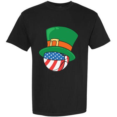 USA Flag Baseball Leprechaun Patrick Garment-Dyed Heavyweight T-Shirt